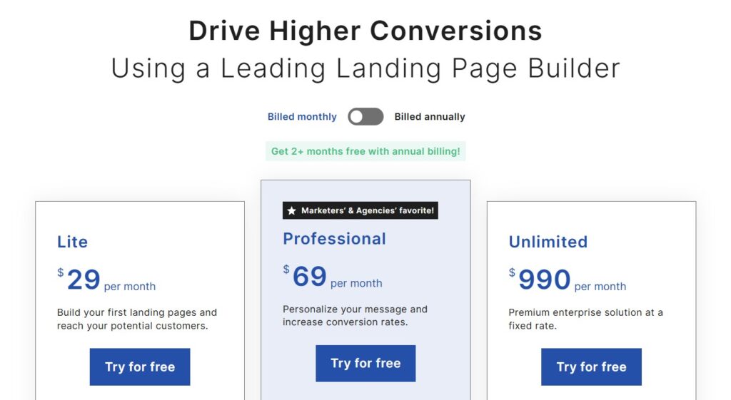 Landingi landing page and funnel building software