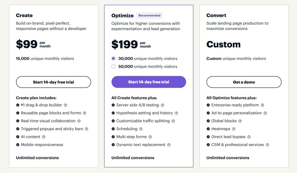 instapage sales funnel builder